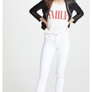 7 For All Mankind Women's White Straight Leg Jeans